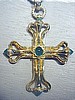 18K Gold and Emerald Cross