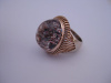 Confetti Quartz Cabochon  in 18 Karat rose/white Gold Ring